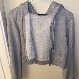 Brandy Melville Cropped Zip-up Hoodie